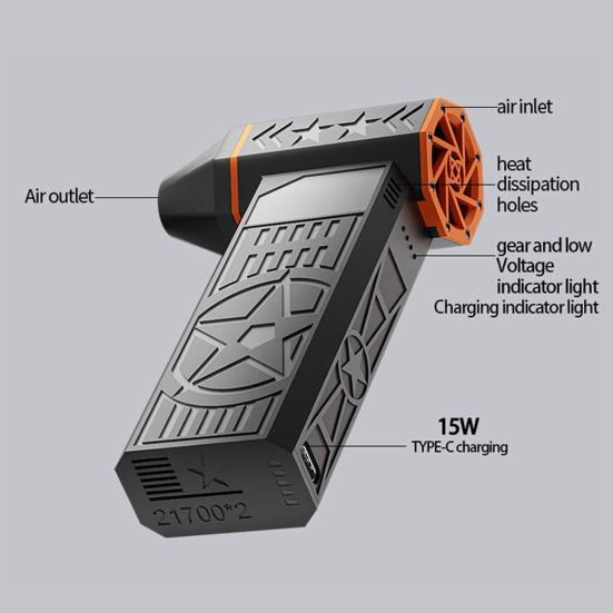 Souffleur de feuilles sans fil Chauffeur d'air chaud Fondoir à neige avec moteur sans balais Double usage Équipement de déneigement lourd pour intérieur extérieur