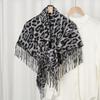 Leopard Print Pattern Imitation Cashmere Warm Shawl Autumn and Winter Popular Versatile Women's Scarf Short Fringed Long