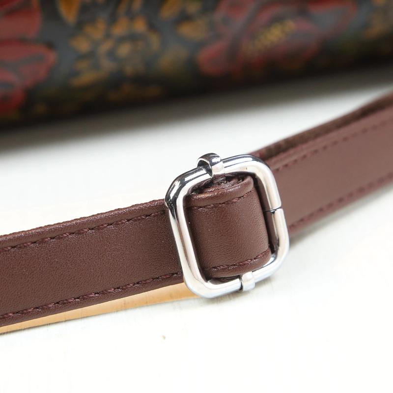 European and American Retro Flower Pattern Mature Women's Handbag Luxury PU Leather Tote Bag Commuter Bag