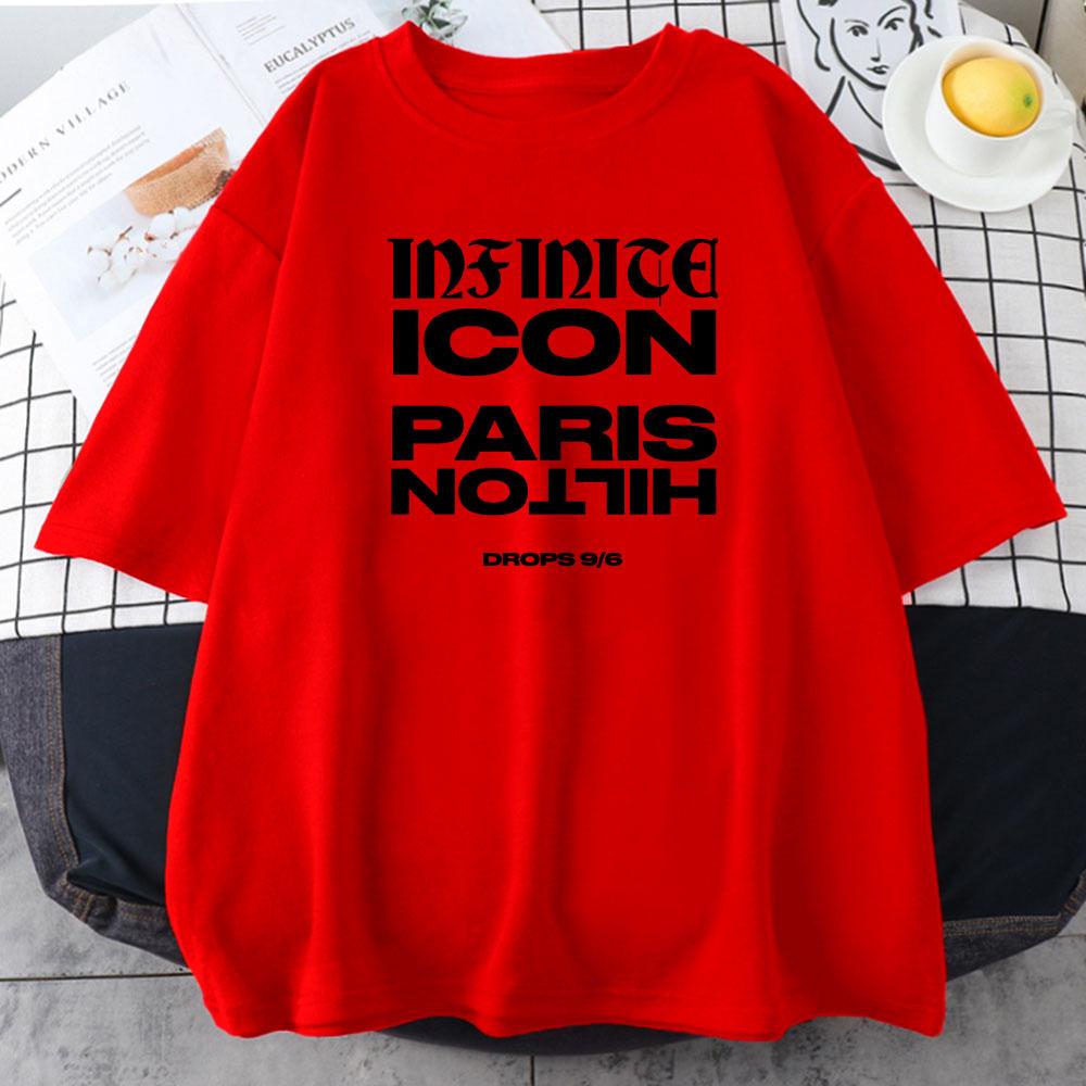 Paris-Hilton Infinite Icon T-shirt Cotton Short Sleeve Summer Tshirts Casual Women/Men High Quality Tee-shirt Graphic Print Tees