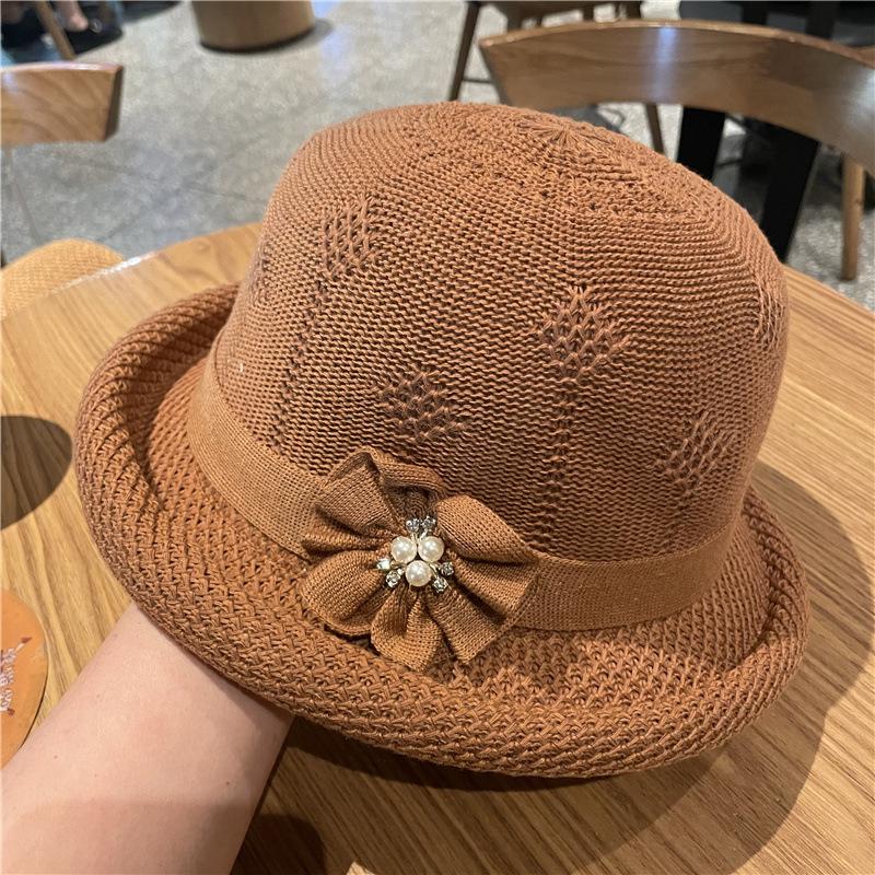 

Women s Korean-Style Bucket Hat Spring Summer Breathable Shading Hat with Rolled Brim Sunhat 56-58cm