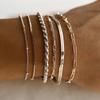 5/6Pcs Multi-layer Cuban Chain Bracelets Gold Color Metal Chain Bangles Chain Bracelet Set  Jewelry