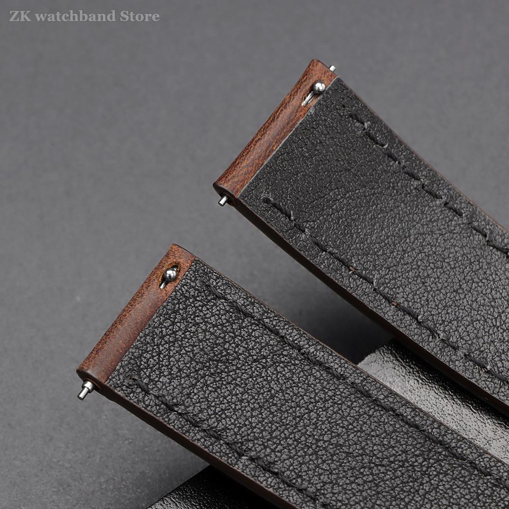 Retro Echtleder Uhrenarmband Schnellverschluss 18mm 19mm 20mm 21mm 22mm Weiches Vintage Braun Uhrenarmband Herren Damen Uhrenarmband