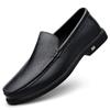 Fashion Genuine Leather Mens Low Heel Loafers Handmade Casual Shoes Soft-Soled Male Driving Shoes New Moccasins Breathable Slip On Flats