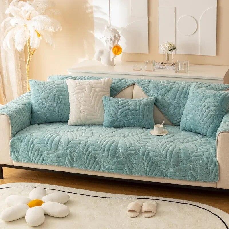 Fabric Non-Slip Modern Simple Sofa Cover Cover Towel Seat Cushion Cover Cloth Coral Fleece New Short Plush Sofa Cushion
