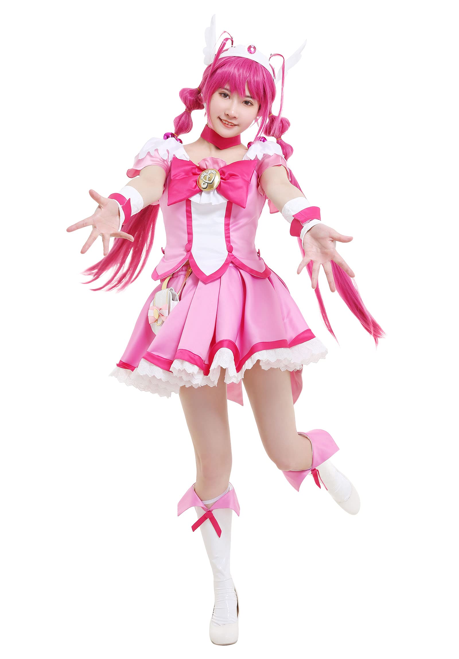 

Miccostumes Аниме Косплей Ведьма Полный и Волосы Милый Женский Костюм, Студентка, Комплект, Розовый, Топ, Юбка, Аксессуар, (XL) розовый