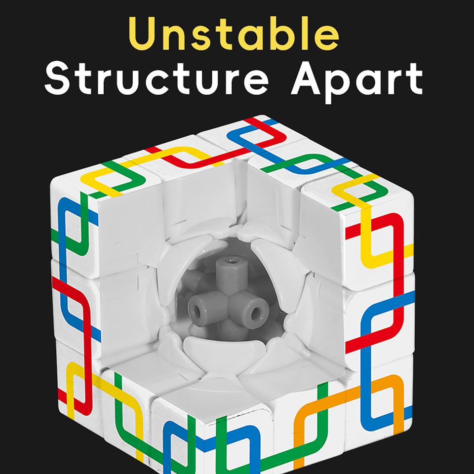 3x3x3 Magic Stress Relief Cube 3D Speed Puzzle UV Printed Chain Square Smooth Stress Relief Game Toy for Kids Adults Gift