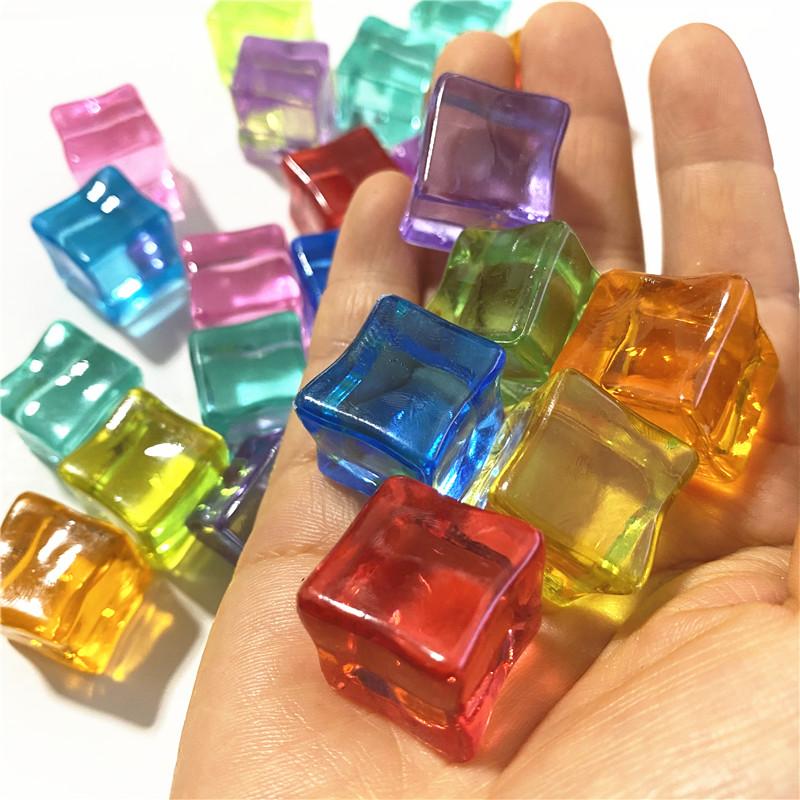 18mm High Transparency Simulated Ice Cubes 30/50/100Pcs - DIY Handmade Craft Accessories for Jewelry, Fish Tank & Bar Decor