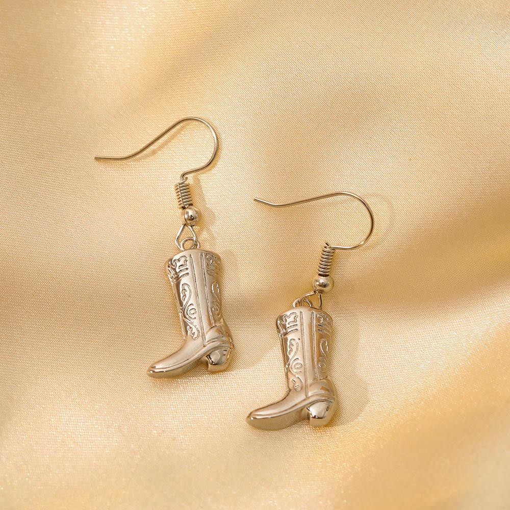 

Серьги в стиле ковбойских сапог: Модный, оригинальный, высококлассный дизайн, универсальный для Европы и США серебряный