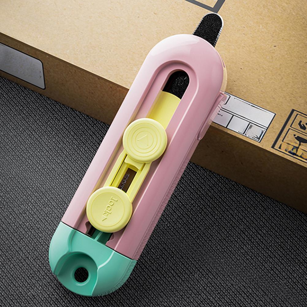 Magnetic Mini Box Cutter Paper Cutter Portable Folding Knife Pocket Knife Replaceable Blade Opening Envelope Carton