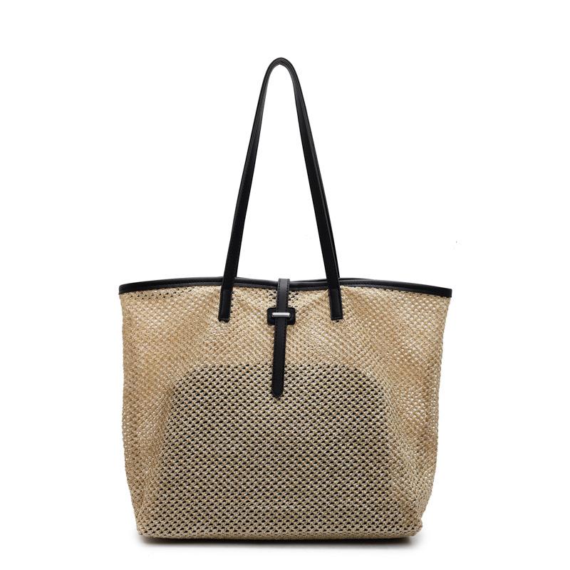 Straw large-capacity mother and child bag spring new woven bag vacation shoulder tote bag