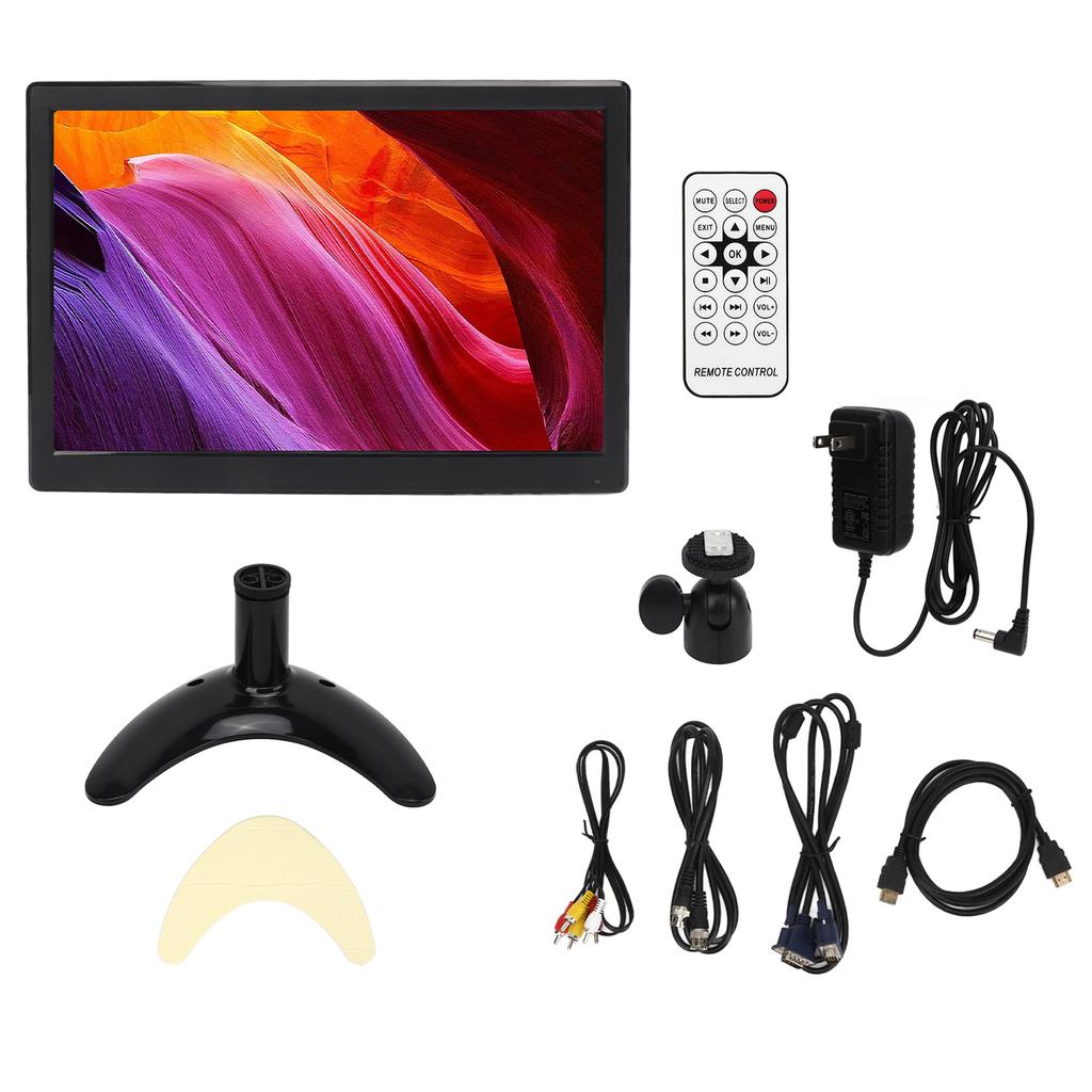 12 Inch TFT LCD Monitor with VGA HD Multimedia AV BNC USB DC Input Portable HD Color Display with