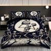 3-piece Halloween themed skeleton and pumpkin patterned duvet cover set, 1 duvet cover+2 pillowcases, coreless