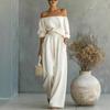 2026 Europeo e Americano nuovo commercio estero Amazon stazione indipendente moda casual set due pezzi donna spalle scoperte pantaloni a gamba larga
