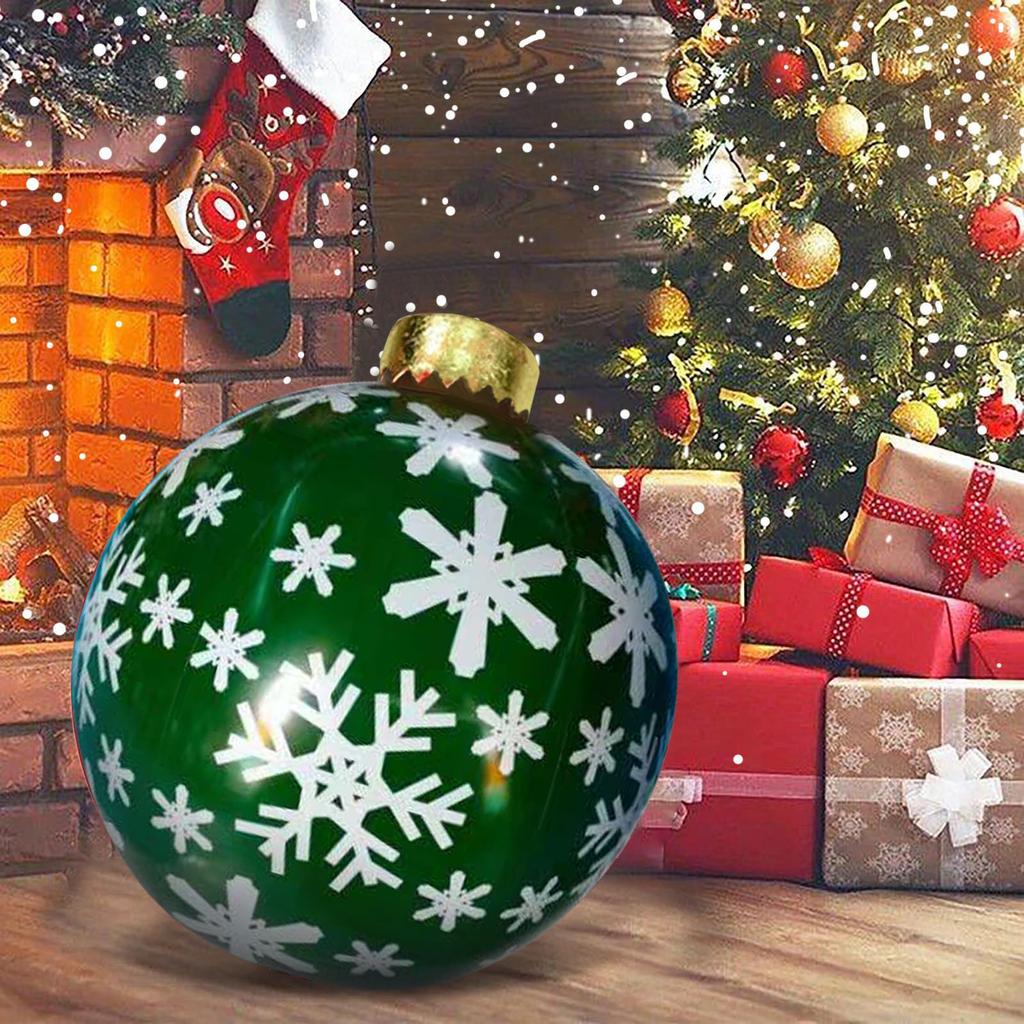 Christmas Decors Ball 24 Inch Decoration Ball Outdoor Christmas PVC Inflatable Decorated Ball For Home Christmas Decor