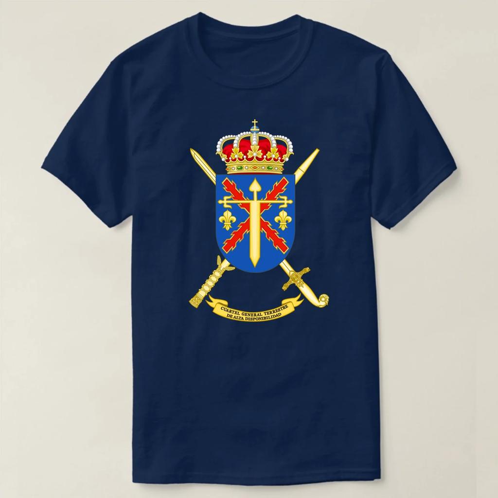 Spanish Army High Readiness Land Headquarters Insignia TShirt 100 Cotton ONeck Short Sleeve Summer Casual Mens Tshirt