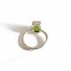 Green Peridot Statement Ring, 925 Solid Sterling Silver, Handmade Minimalist Jewelry, Gift for Her