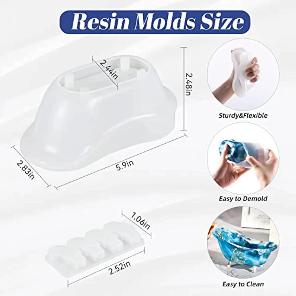 DIY Crystal Epoxy Resin Mold Bathtub Soap Box Storage Box Tray Mirror Silicone Mold