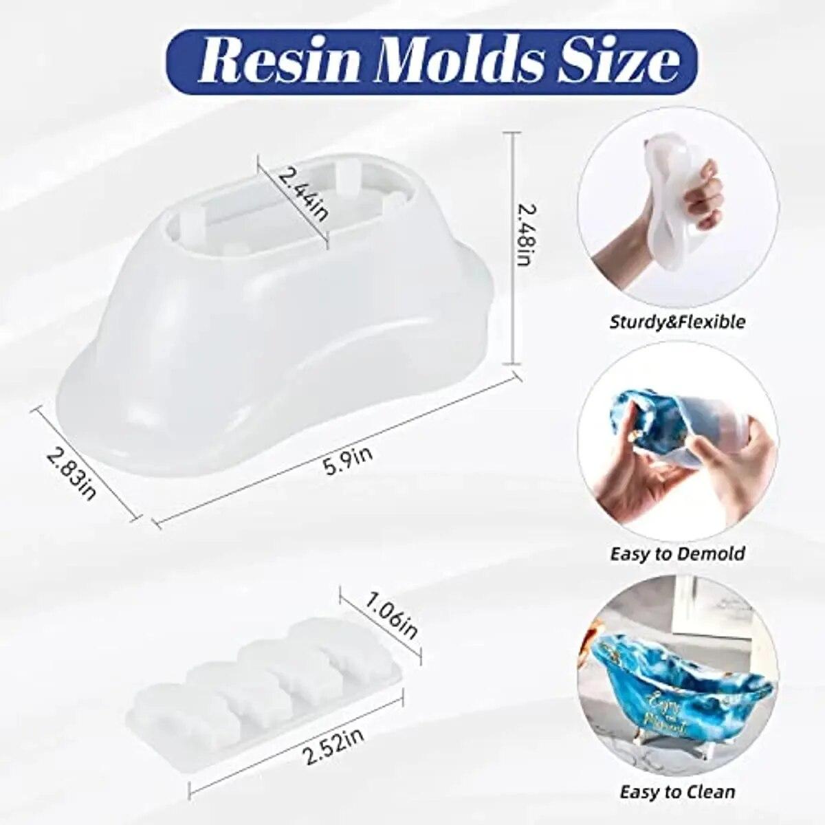DIY Crystal Epoxy Resin Mold Bathtub Soap Box Storage Box Tray Mirror Silicone Mold