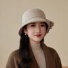Autumn and Winter Fashion Versatile Hat Women's British Retro Woolen Bucket Hat Simple Basin Hat
