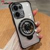 Gyro phone holder Case For OPPO Reno 13 Pro 13F fundas Clear Shockproof Plating Phone Cover