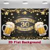 Toile de fond pour fête d'anniversaire Bannière dorée en polyester 229,87 x 179,83 cm Décoration de photomaton