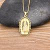 Nidin New Arrival 10 Styles Copper CZ Virgin Mary Necklaces For Women Men Crystal Necklace Long Chain Catholic Jewelry Gifts