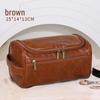 High-Capacity Waterproof PU Leather Toiletry & Makeup Travel Bag