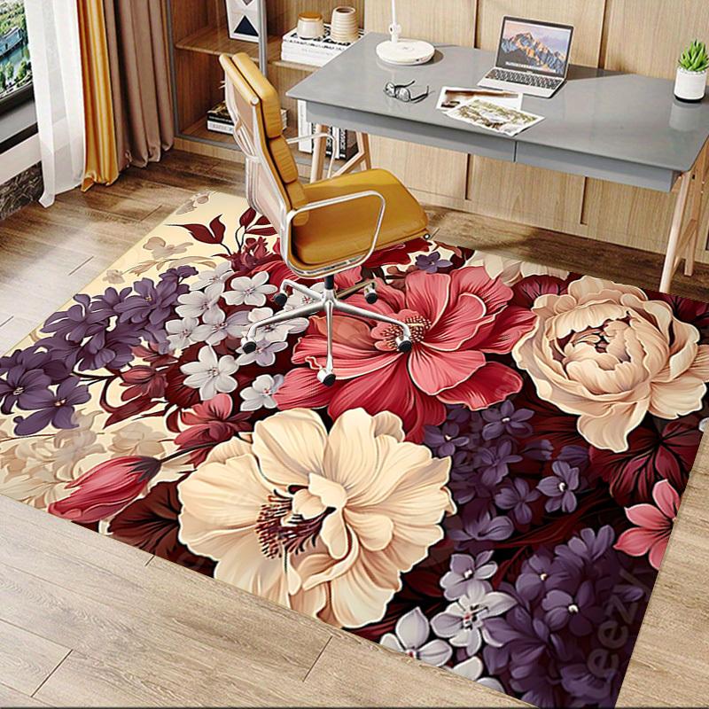1PC Floral Pattern Carpet Ultra Soft, Thick & Absorbent, Non Slip Machine Washable Mat for Entryway