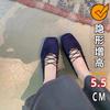 Sheepskin Version~ Inner Heightening Women's Shoes Satin Square Head Blue Ballet Shoes Flat Mary Jane Shoes Light Mouth Single Shoes Women