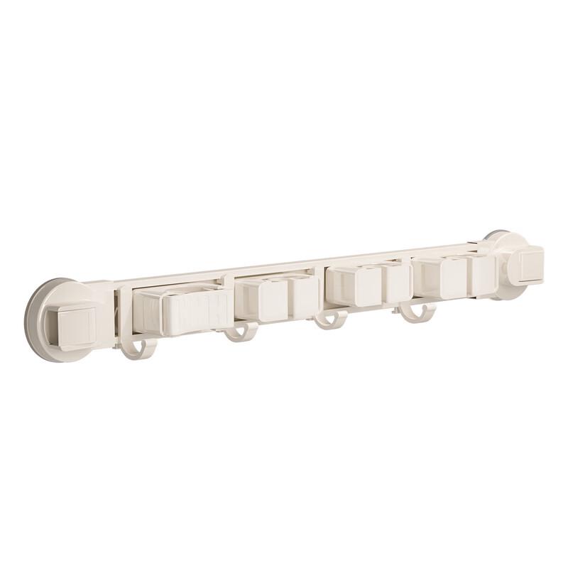 ZNMW No-Punch Adhesive Wall-Mounted Mop & Broom Holder