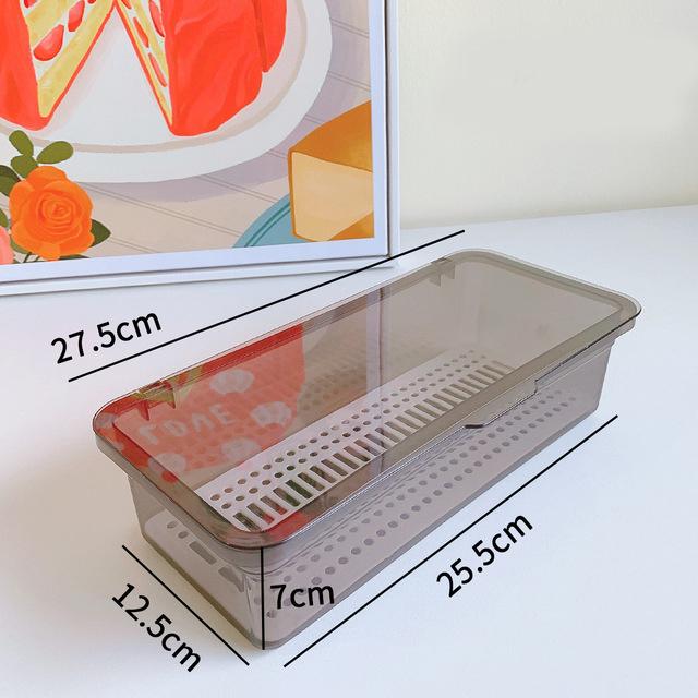 

Простая коробка для хранения кистей для макияжа, пылезащитная коробка для хранения помады и яиц с крышкой, портативное настольное прозрачное ведро для хранения серый