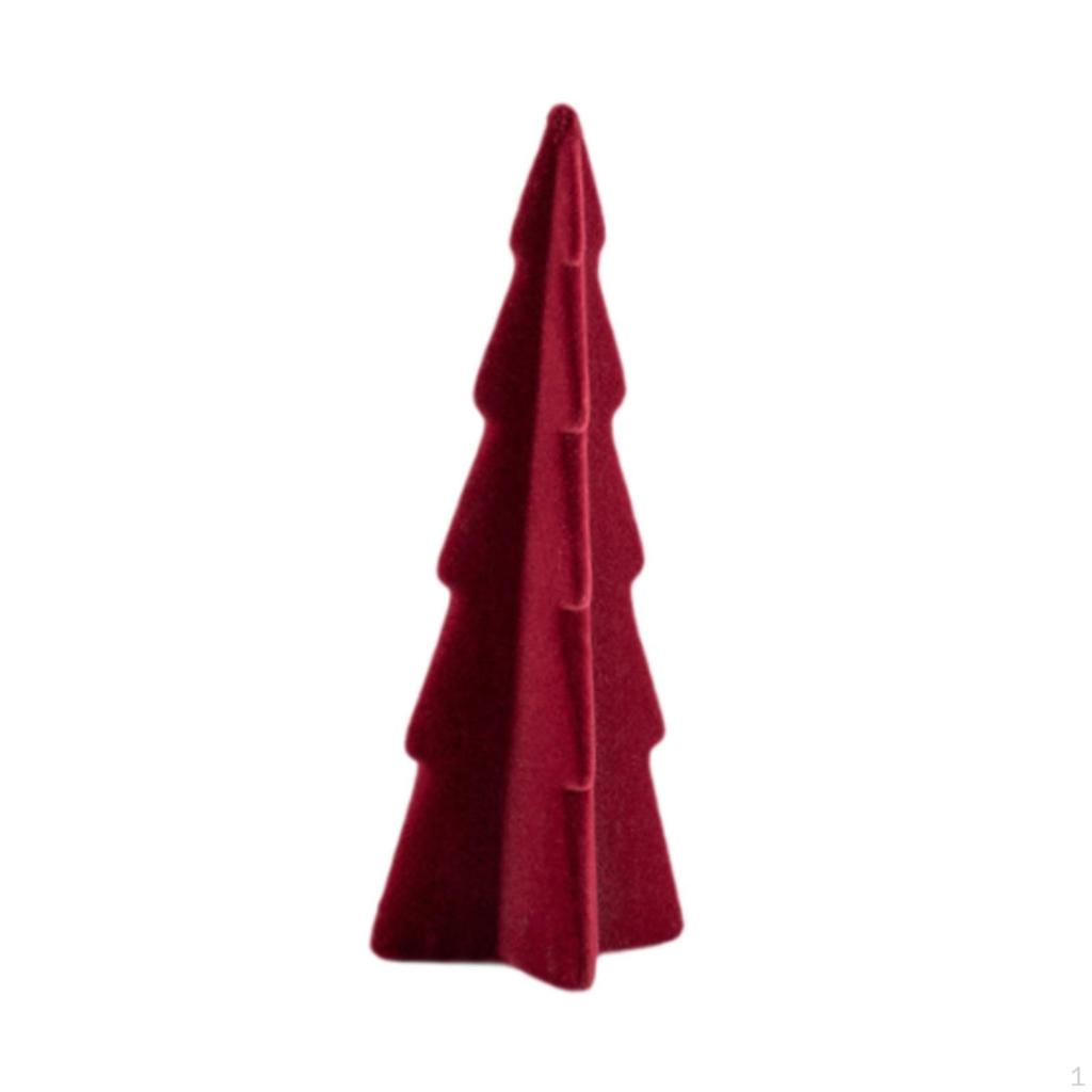 Artificial Christmas Tabletop Small Centerpiece Flocked Ceramic Statue for