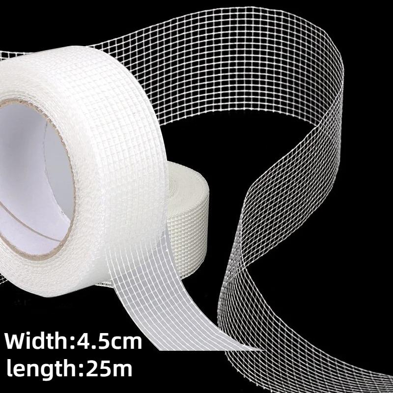 25m Fiberglass Tape Anti-crack Self-adhesive Mesh Seam Tape Repair Tape for Wall Crack Drywall Seam Patch Width 4.5/8/10cm width 4.5cm