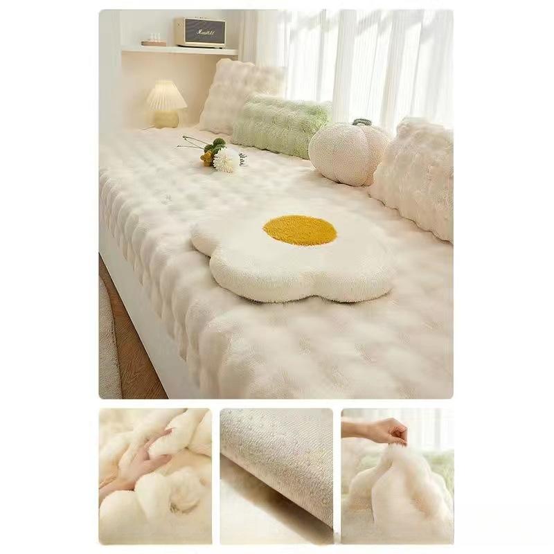 

Thickened Rabbit Plush Non-Slip Window Cushion Nordic Balcony Tatami Seat Pad Soft Comfortable 70*150cm
