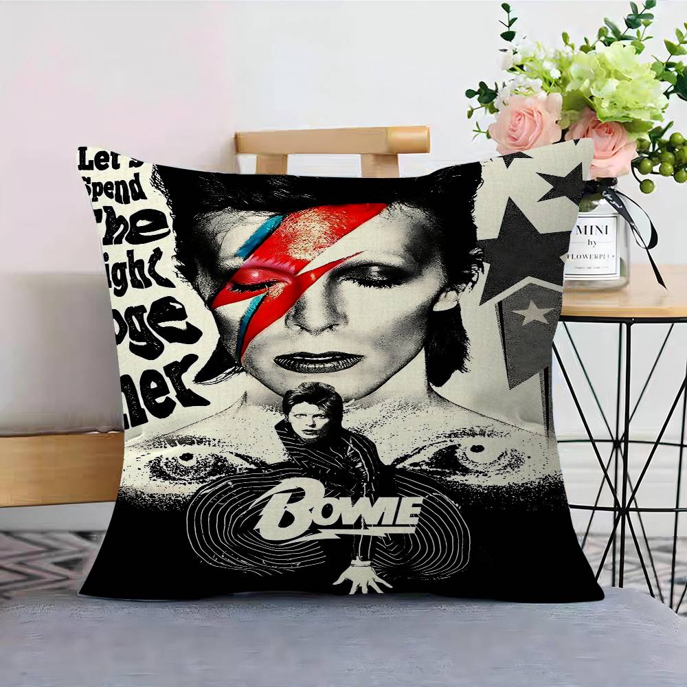 Housse de coussin Décorative Oreiller Canapé Décoration Maison Étui Housse d'oreiller Rétro Chanteur D-David B-Bowie