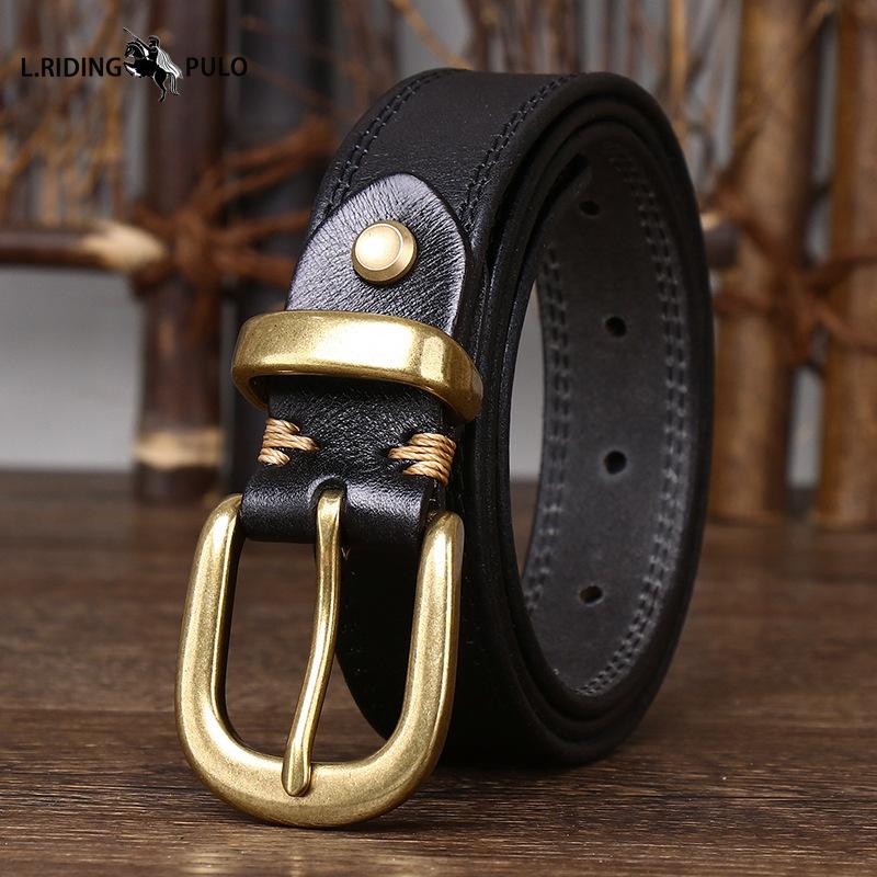 Belt Women Decorative Genuine Leather Belt Women Pin Buckle Pure Cowhide Retro Korean Style Fashion All-match