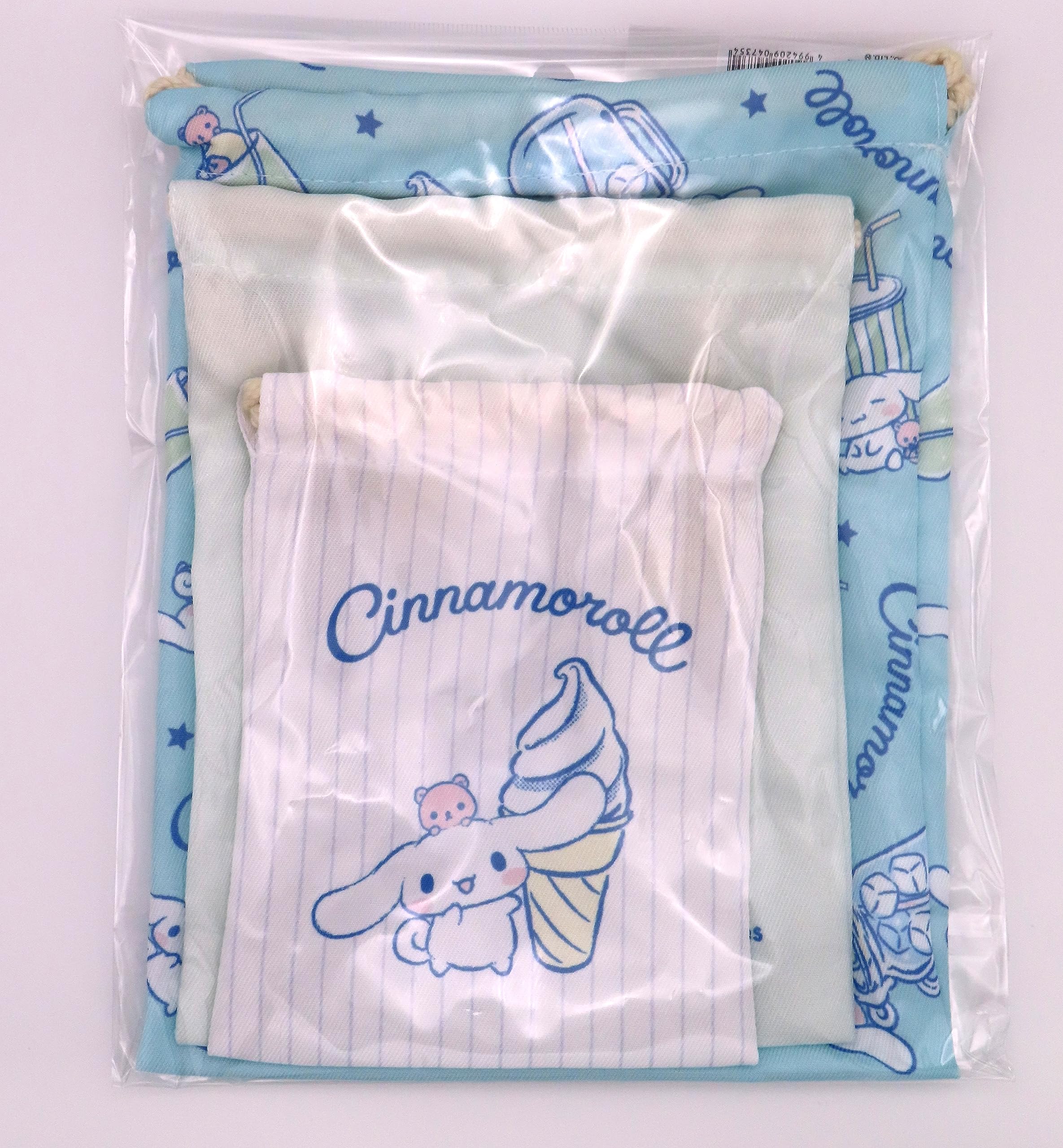 Marimo Craft Sanrio Drawstring Bag Food Theme Cinnamoroll 3-Piece - - - L/W18×H23cm SRTZ-071