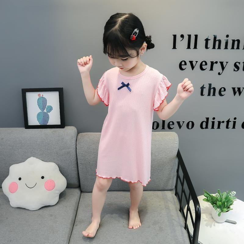 Girls Summer Lightweight Ice Silk Nightgown Home Sleepwear for Air Conditioned Rooms