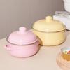 Enamel Lard Storage Jar with Lid