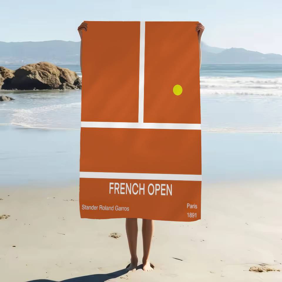 Tennis US French Open Sport Canvas Microfiber Printed Beach Towel Mountain Climbing Yoga Beach Swimming Running Soft Towel