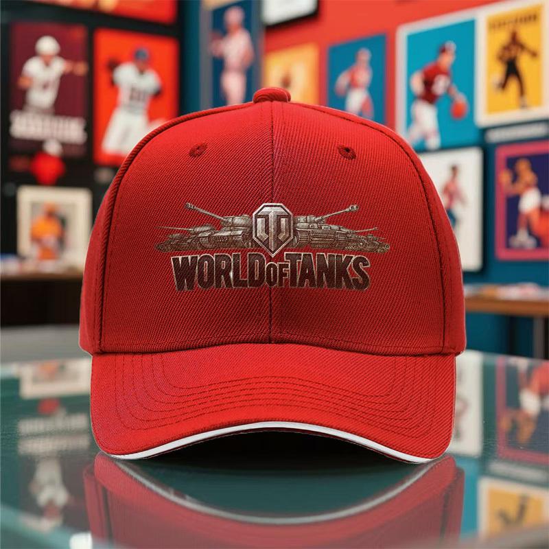 1pc New Summer Autumn Adjustable Retro Baseball Cap for Couples World of Tanks Print Appropriate for Any Season One Size