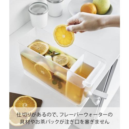 Yamazaki Tower Refrigerator Drink Server, 2.8L, White, W10 X D31.5 X H17cm (including Faucet and Valve), Dishwasher Safe, Water Jug, Barley Tea Pot, 1