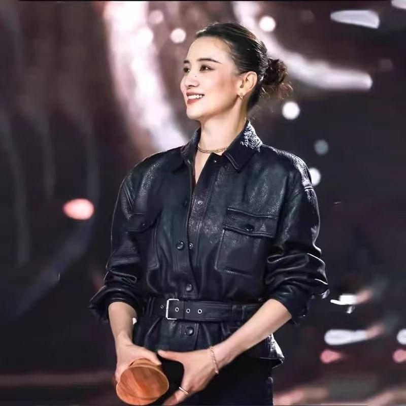 Spring & Autumn Women's Short Leather Jacket – Stylish Motorcycle Outerwear