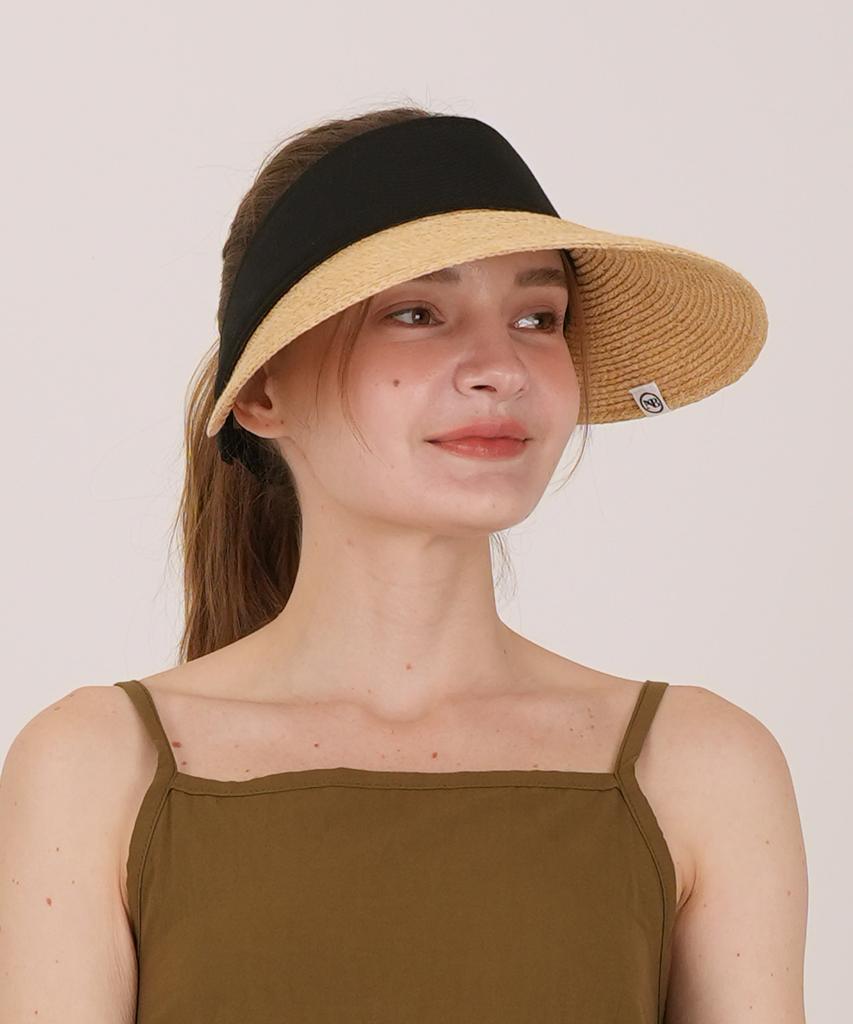 THE-ABON Beach Rattan Sun Cap Brown