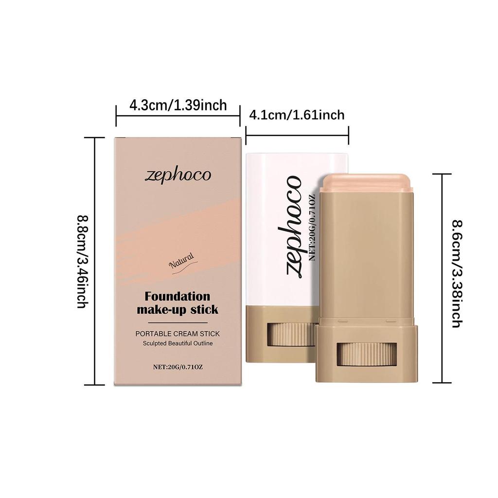 Zephoco Ivory White Hydrating Foundation Stick - Lightweight, Long-Lasting, Even Coverage.