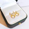 Trendy Temperament Women'S Earrings, Small Fresh Round Stud Earrings, Diamond-Encrusted Student White-Collar Earrings.