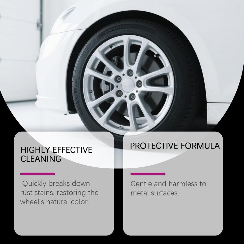 Car Wheel Rim Cleaner Spray Powerful Rust Remover For Alloy Rims Hubcaps Brake Dust Dissolver Anti-Corrosion Shine Protection