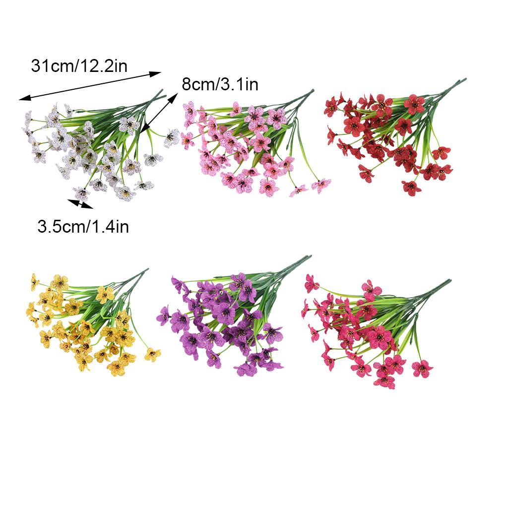 2X Plastic Garden Artificial Flowers Violet Plants Romantic Flower Bouquet Window Kitchen Table Office Pot