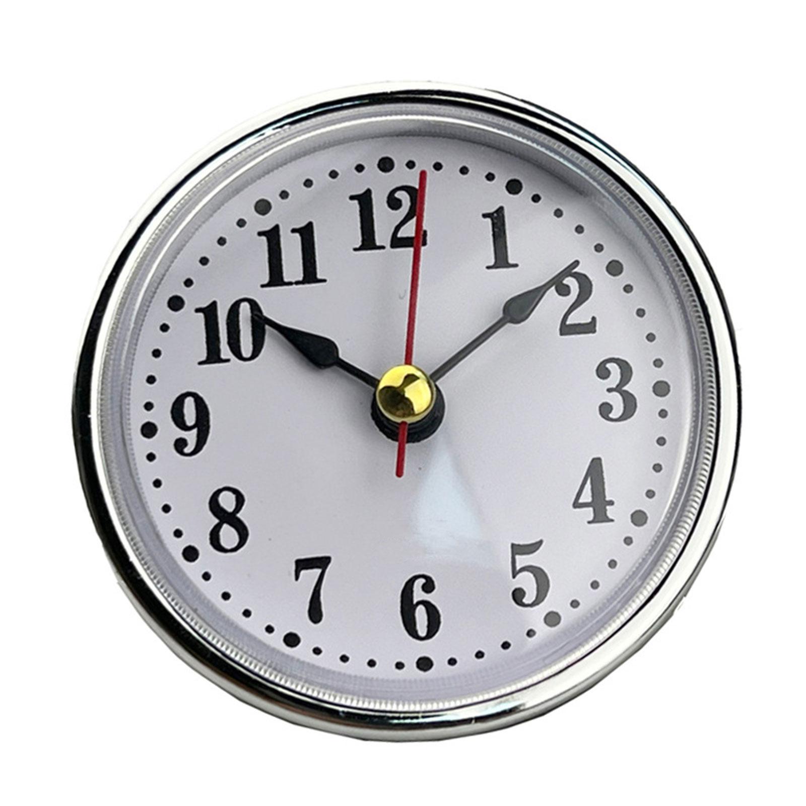 Classical Mini Clock Mechanism Arabic Numerals Movement Insert Round Clocks DIY Part Accessories 65mm Diameter серебряный